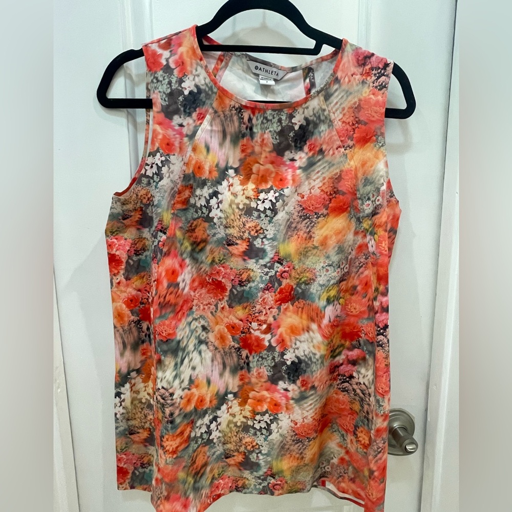 Athleta Multicolor Floral Sleeveless Blouse